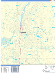 Grand Rapids Wall Map Basic Style 2024